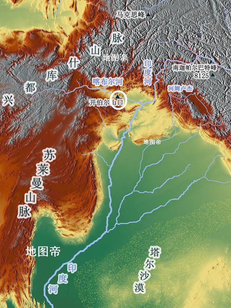 兴都库什山脉山口地图图片