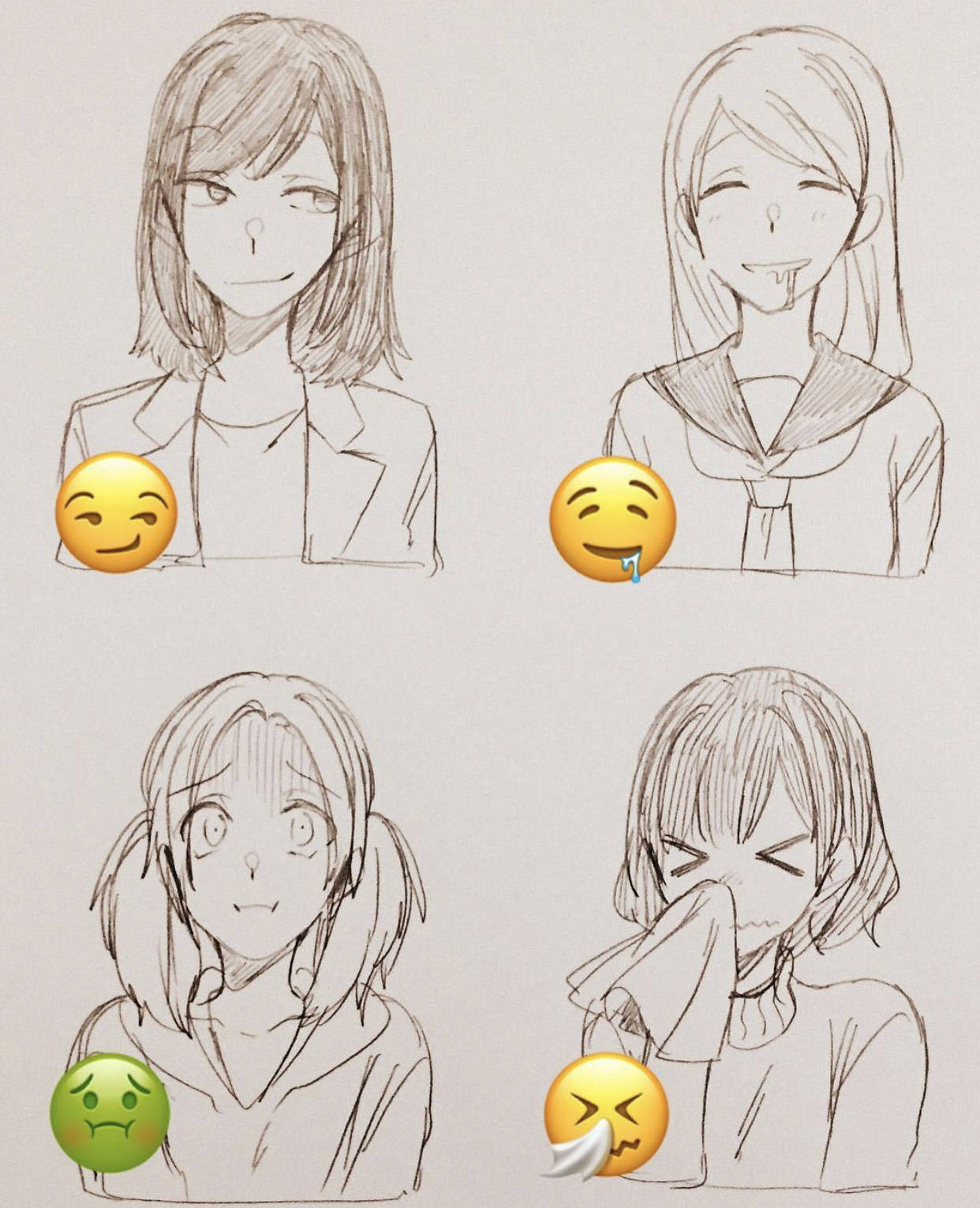 emoji表情拟人化手绘看似很简单装酷小哥一点都不酷