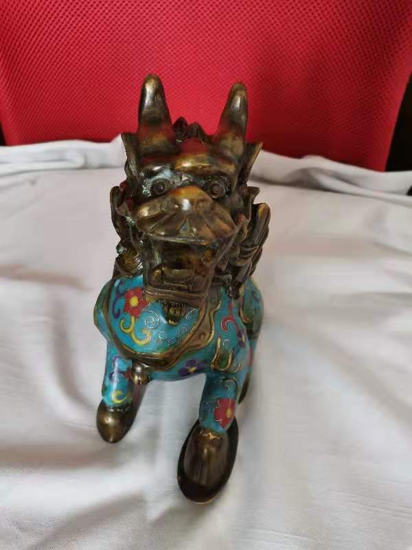 精品推荐---铜胎珐琅彩麒麟摆件_搜狐网