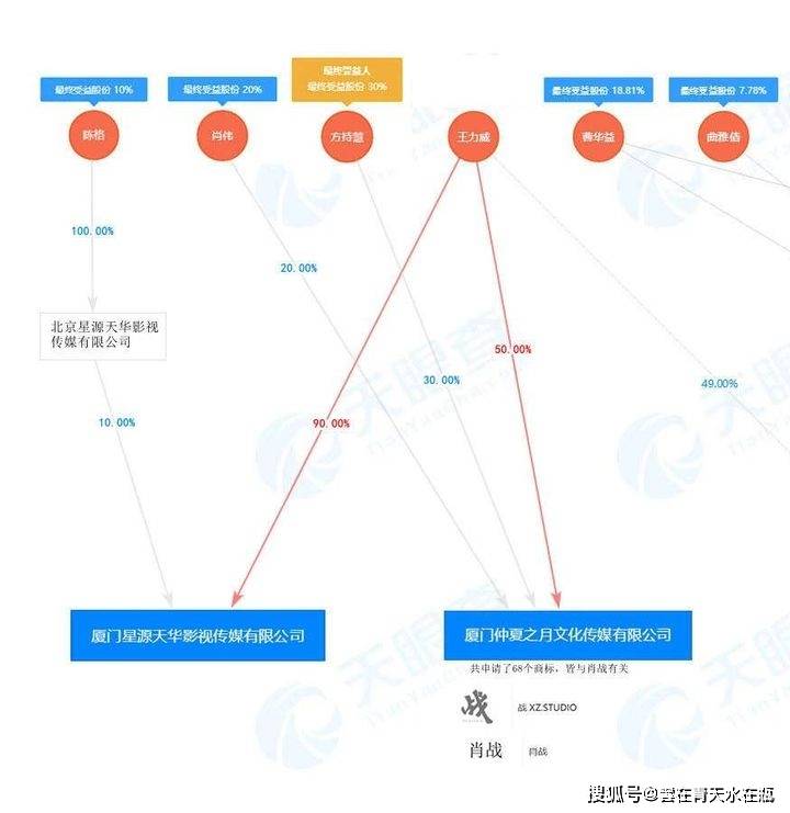 准确的话,股权结构就成了一半是肖家出资,一半是陈道明女婿王力威出资