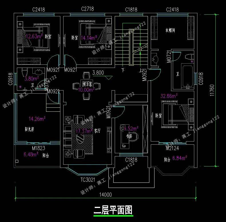 5款二层农村别墅带堂屋有车库第4款特别适合农村建
