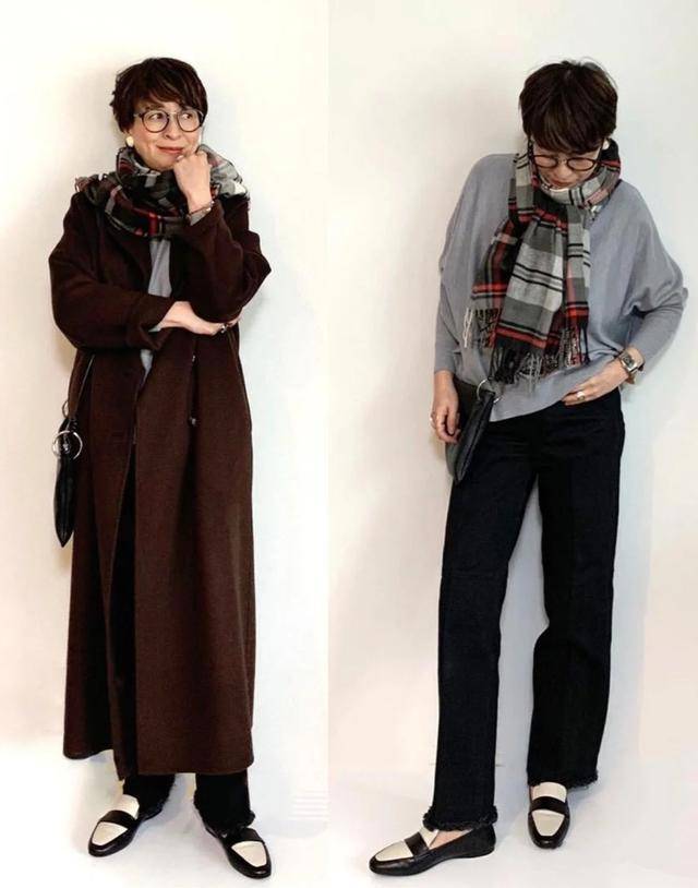 原创不会配色越穿越丑60岁日本博主的浆果色大衣配色思路真好看