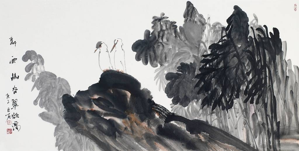 文艺视讯名家推荐巨石水墨画欣赏