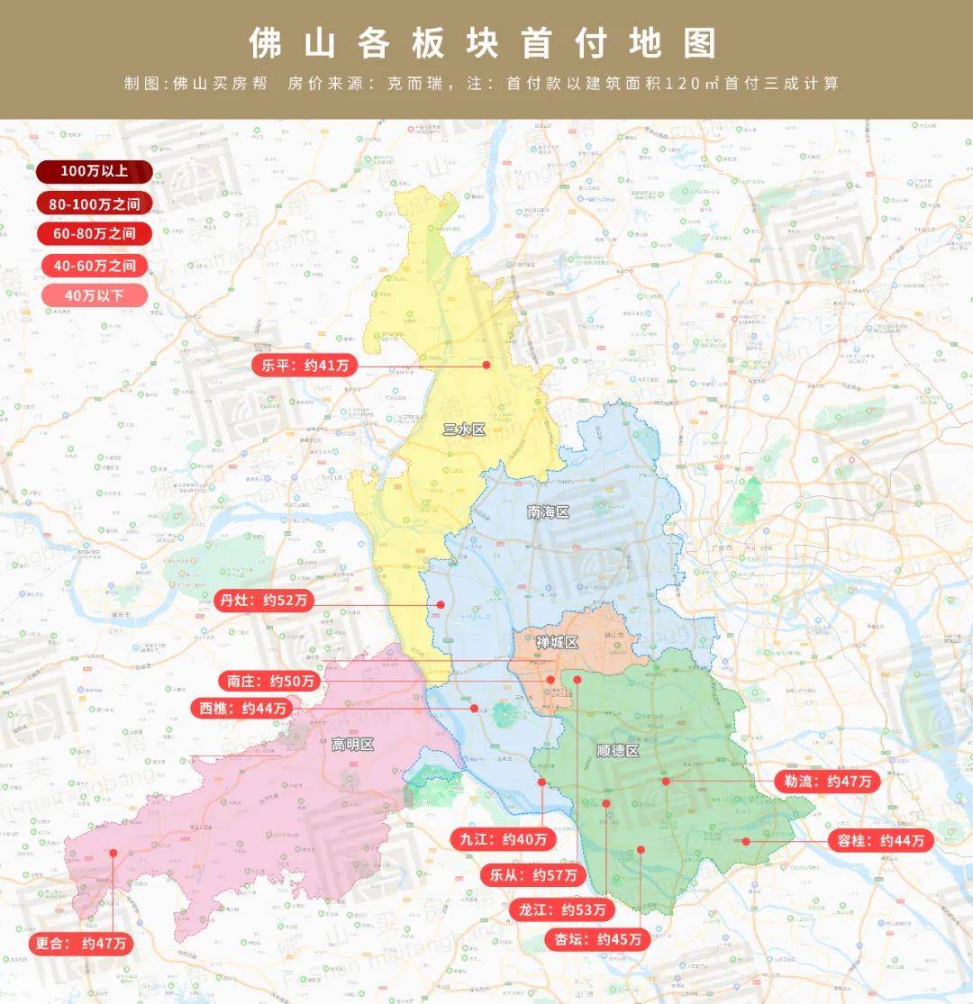 最高116万!2021年佛山38个板块首付地图曝光!_房价