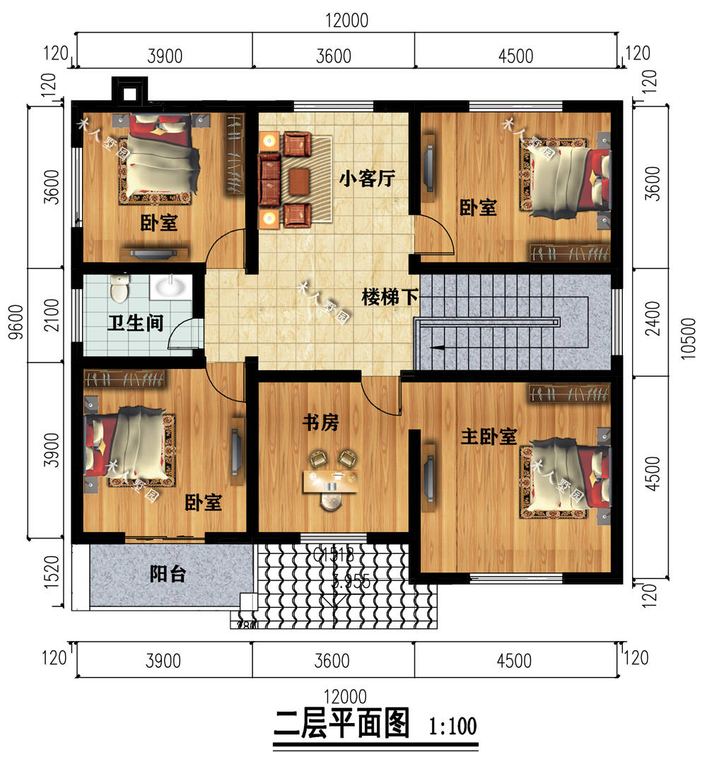 12米寬的兩棟農村別墅設計圖紙很詳細收藏以後建房用