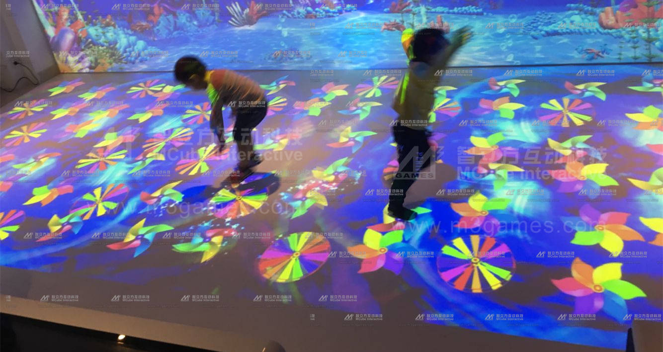 地面互动投影的应用 智立方互动科技 虚拟仿真