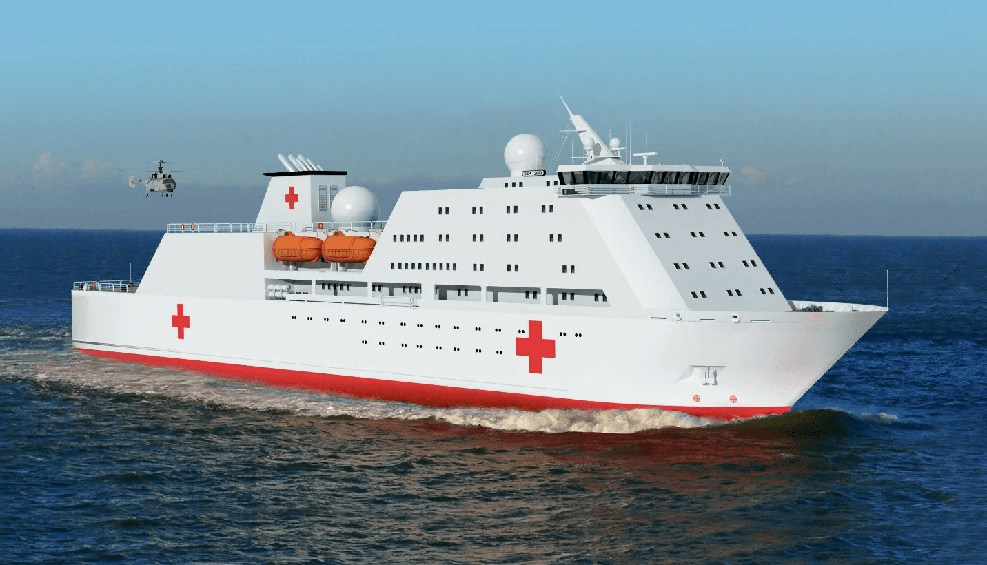 原创外形科幻俄罗斯正研制最新医院船带6架舰载机就等钱开工了