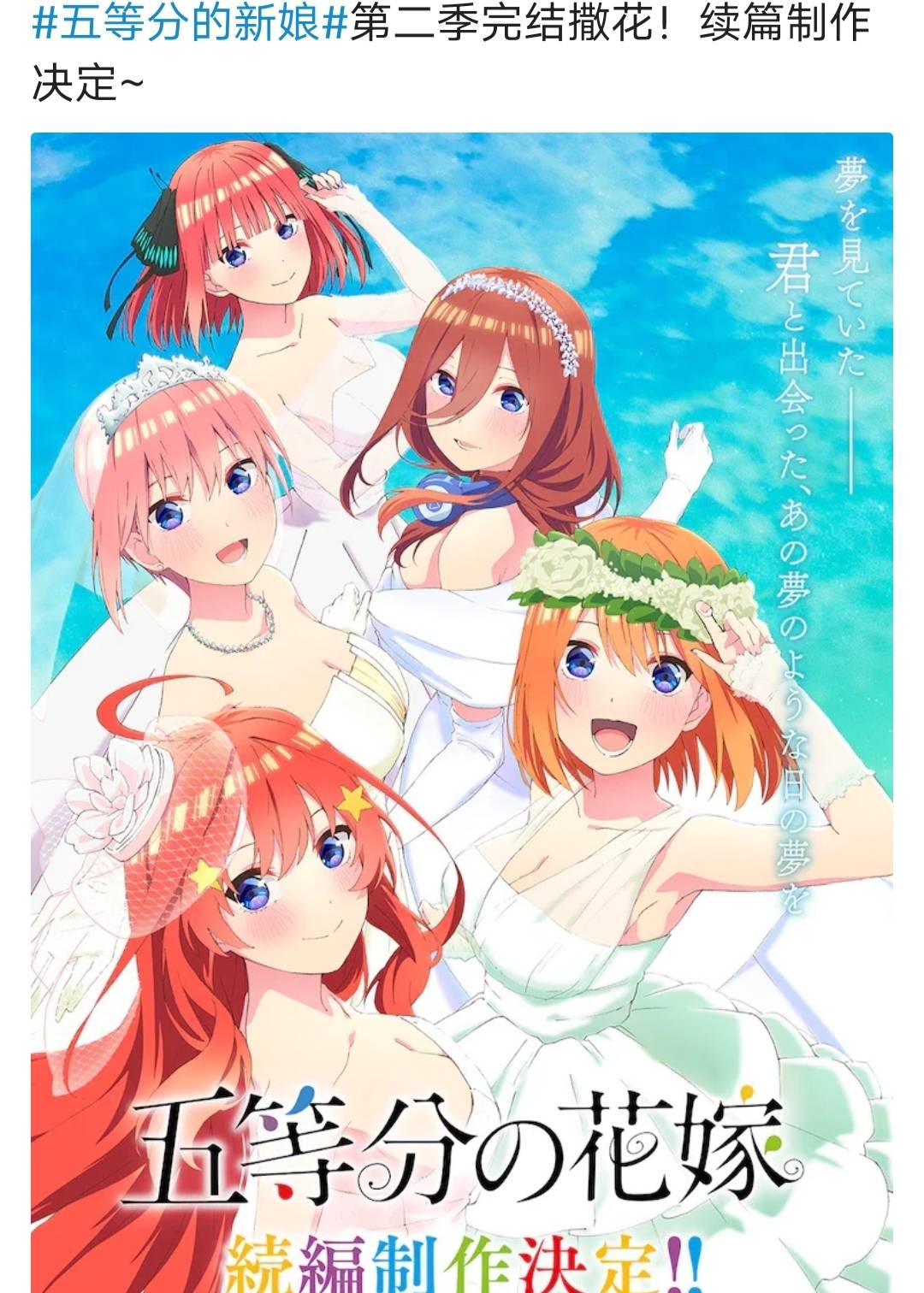 《五等分的花嫁》第二季完結撒花,新娘到底是誰,續篇製作已決定