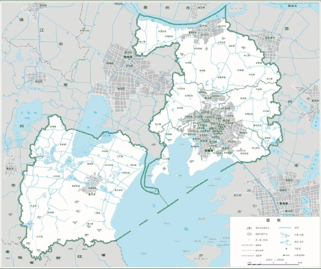 无锡市政区图,点击放大观看图源:江苏省自然资源厅