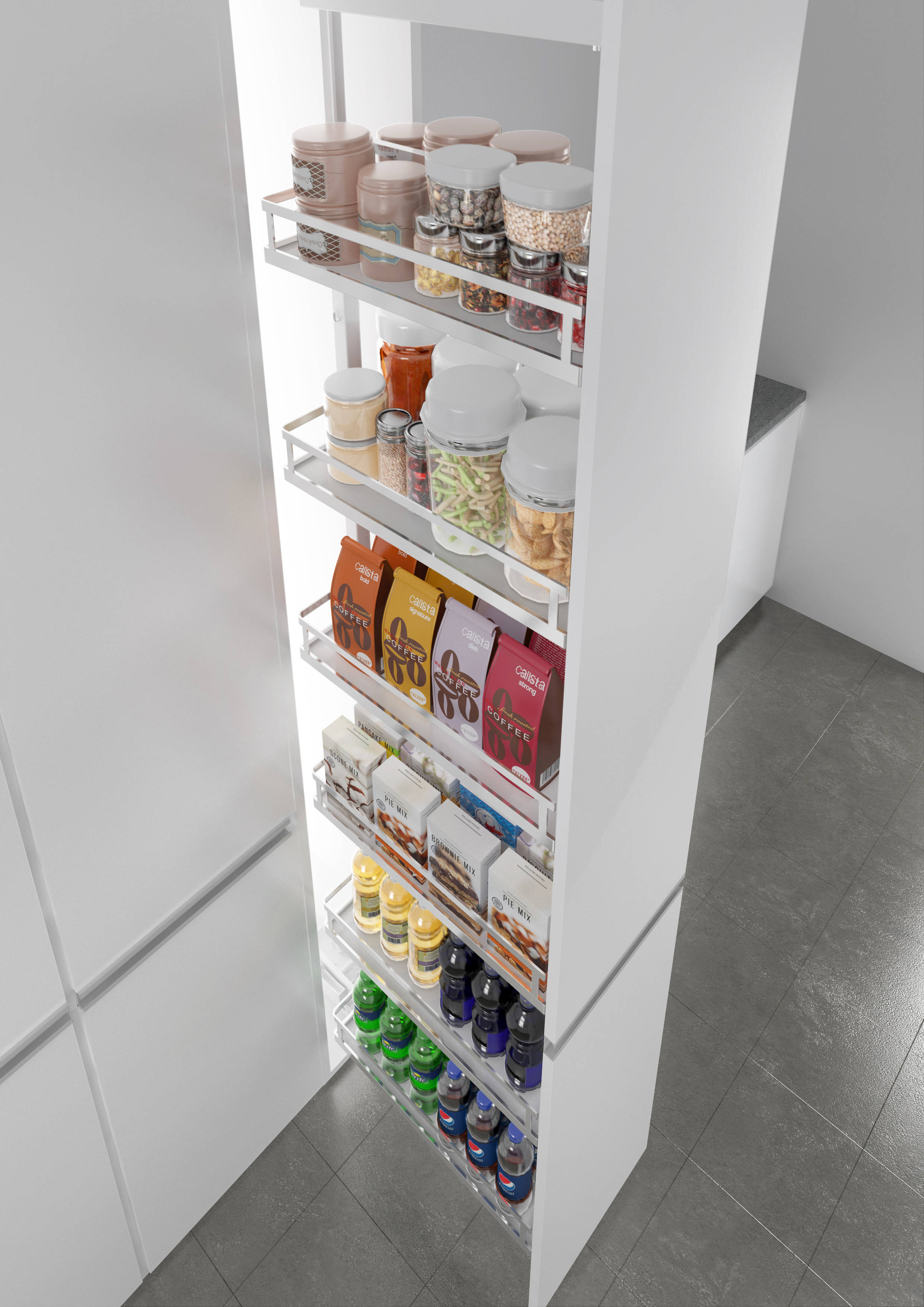 收纳神器-全靠家中的高柜拉篮