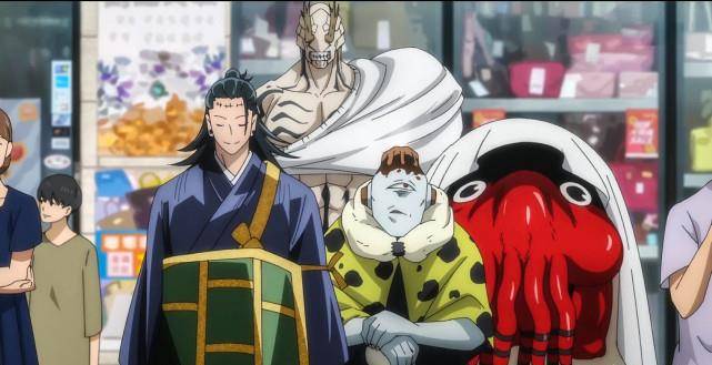 反派人物夏油杰带着漏瑚和花御首次登场,夏油杰特级咒术师,标榜着能