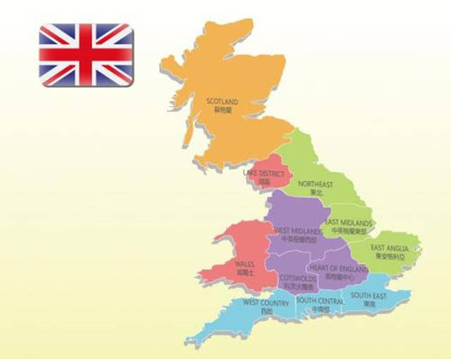英国地图及周边国家图片