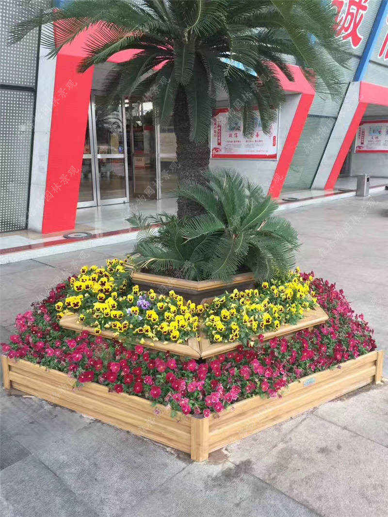 这款树围花箱的效果,你看的出来是什么材质吗?