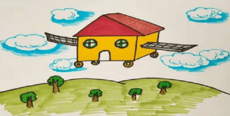 怎么画会飞的木屋导图图片
