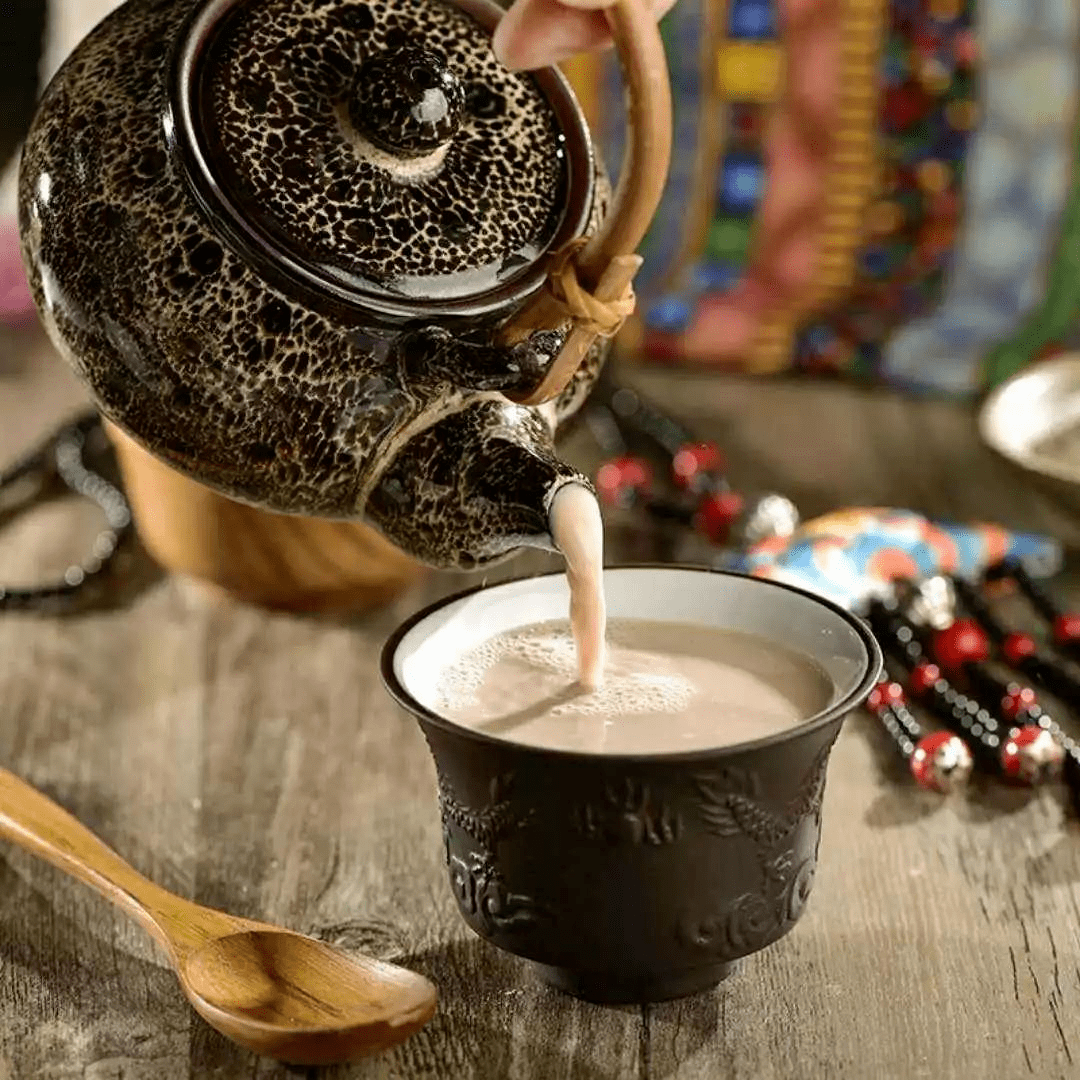 蒙古奶茶文化图片