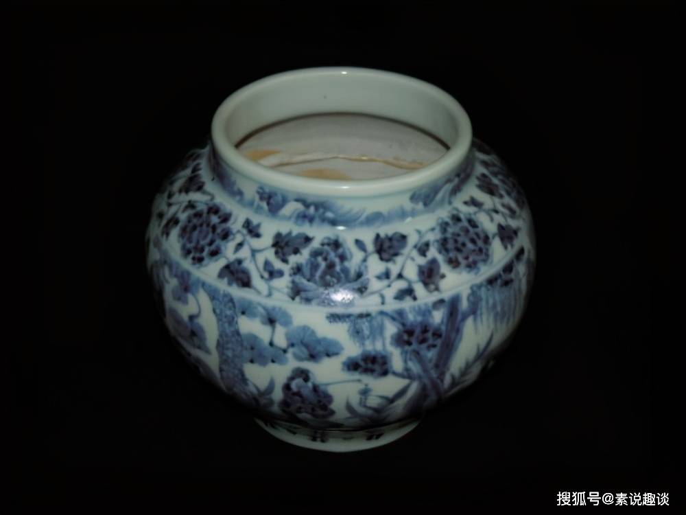 中国古美術・元代青花昭君出塞紋罐・人物絵・青花磁・純手描き・陶芸・花瓶・文房具 中国古美術・元代青花昭君出塞紋罐・人物絵・青花磁・純手描き