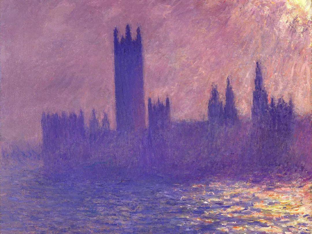 画作中的阴影,全部都是紫色的,甚至后来大家还有了「莫奈紫」的说法