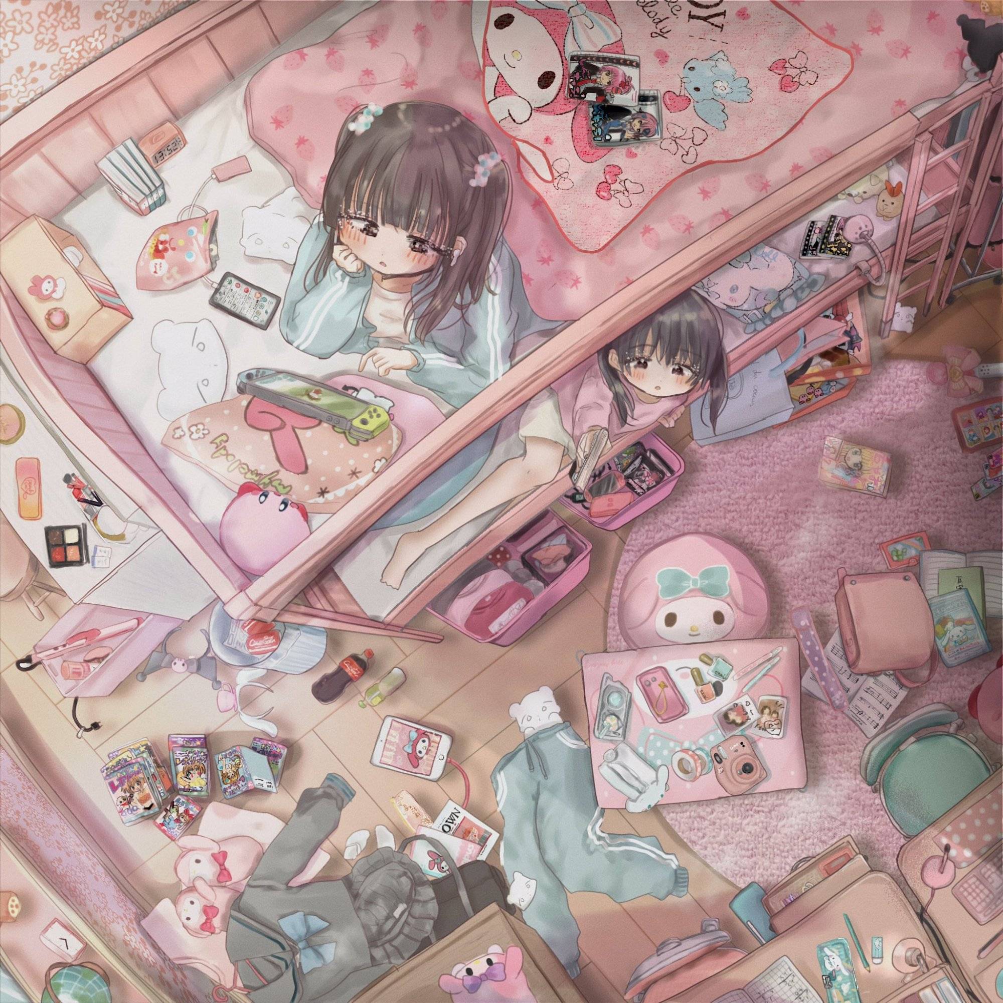 漫画:普通女学生的日常,满屋子都是粉红色,直男看到要皱眉