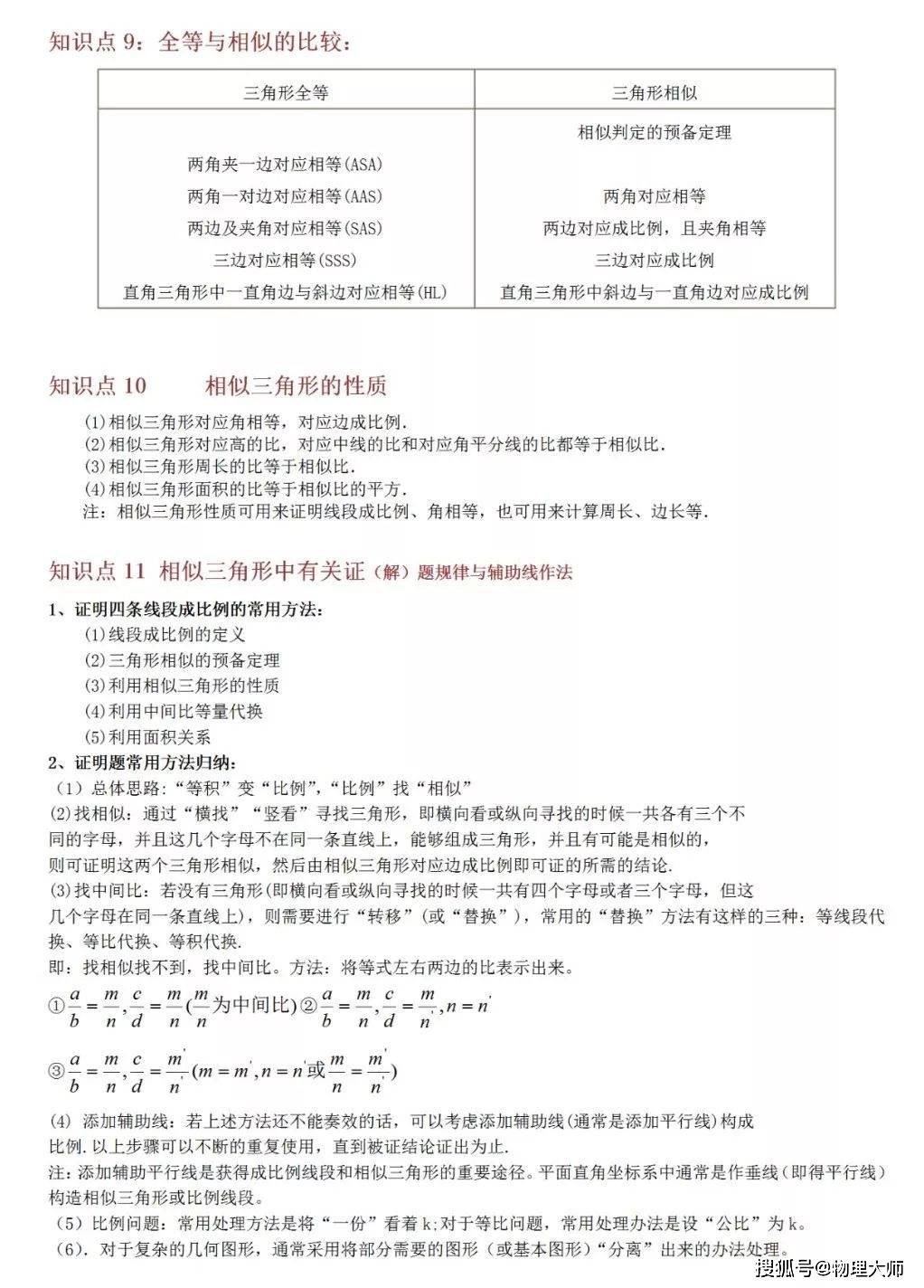 初中数学 相似三角形13大知识点 6大经典例题解析 先保存 中小学 代写发稿网