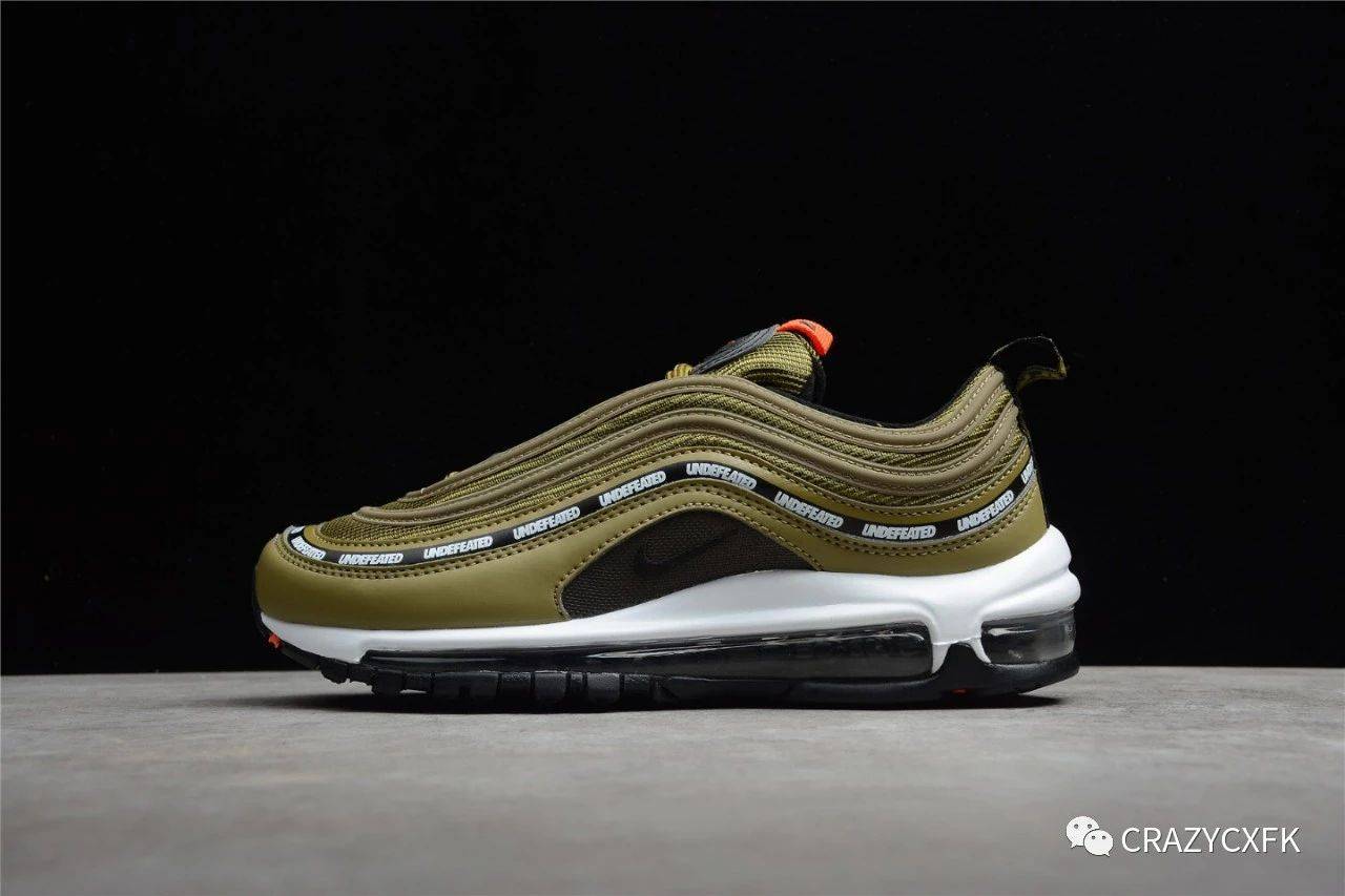 undefeated 联名 nike air max 97 耐克军绿复古气垫运动鞋_元年
