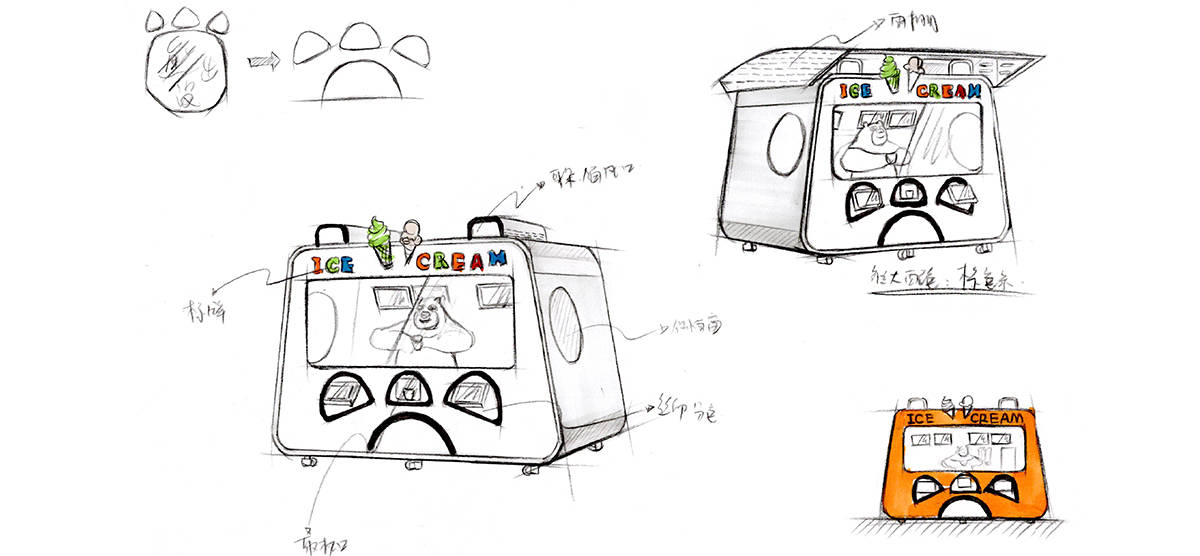 鈑金產品設計自助終端產品冰淇淋售賣機設計