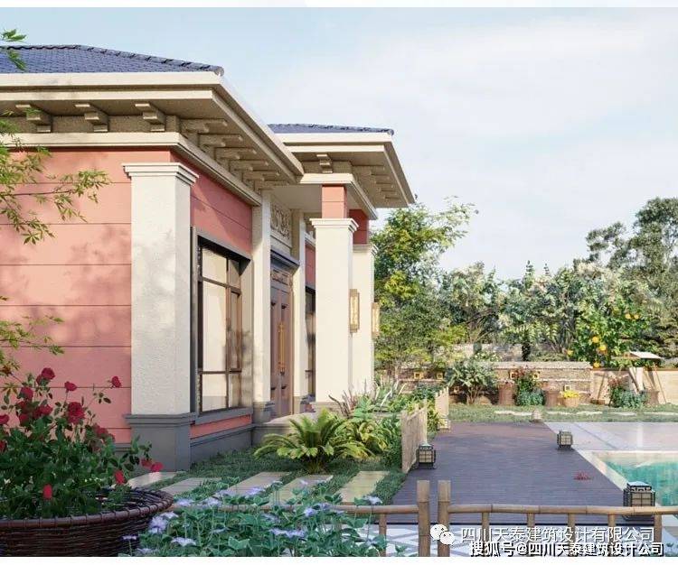 绵阳江油一层养老小院定制设计乡村自建别墅图纸带堂屋建房图