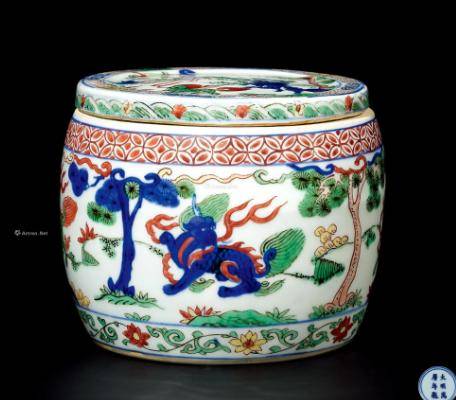 中国古美術 明時代五彩人物梅瓶 【大明萬曆年製】在銘 共箱 中国古美術