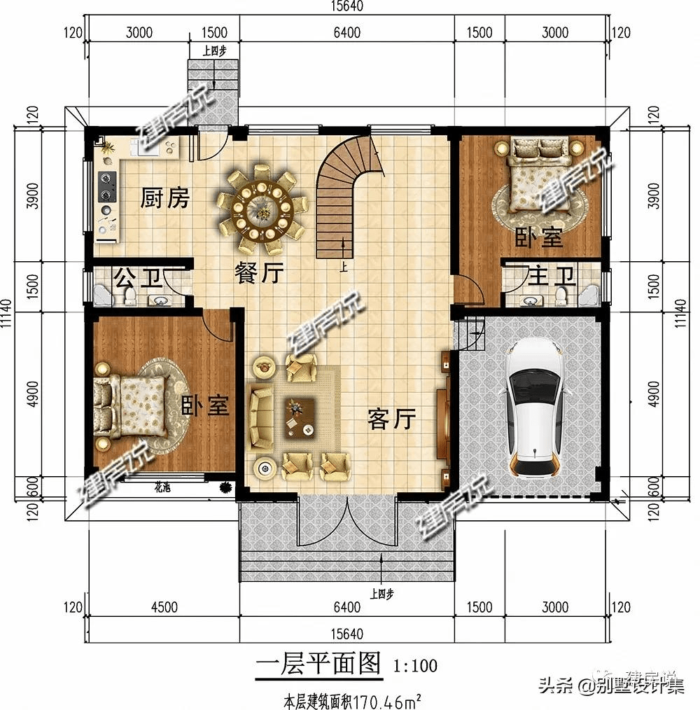 5款带车库的别墅图纸 家里有车千万别错过 住进去做梦都会笑醒 开间