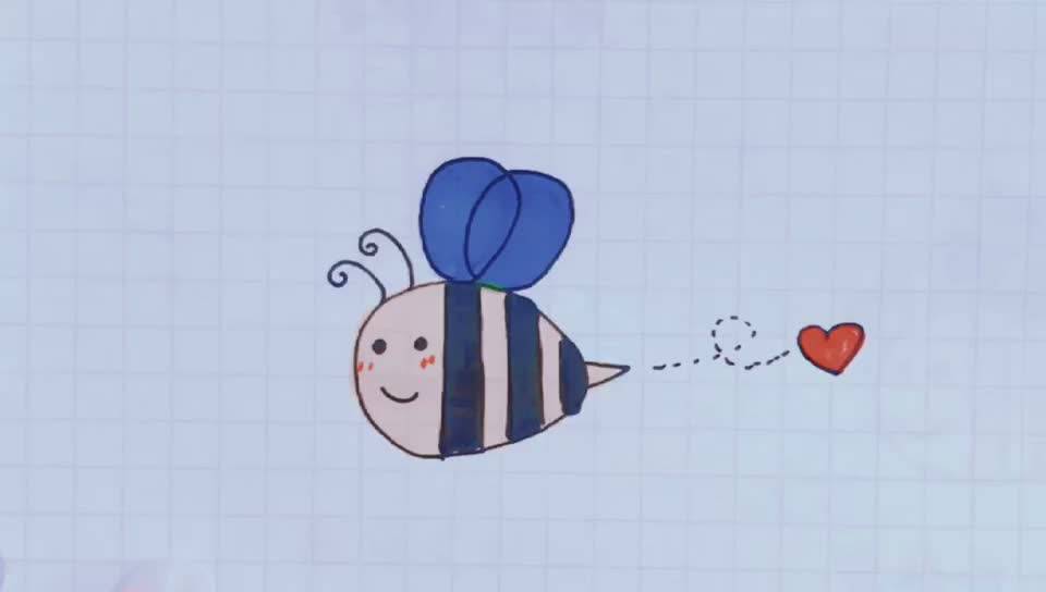 小蜜蜂彩色简笔画可爱图片
