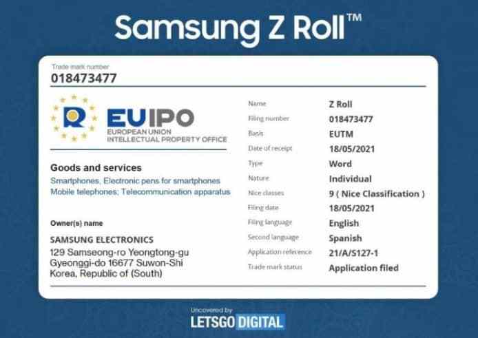 卷轴|三星在欧洲注册新商标，Galaxy Z Roll被指是卷轴式手机