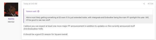 谜底|网传SE将公布《最终幻想》PS5独占新作 E3上揭露谜底