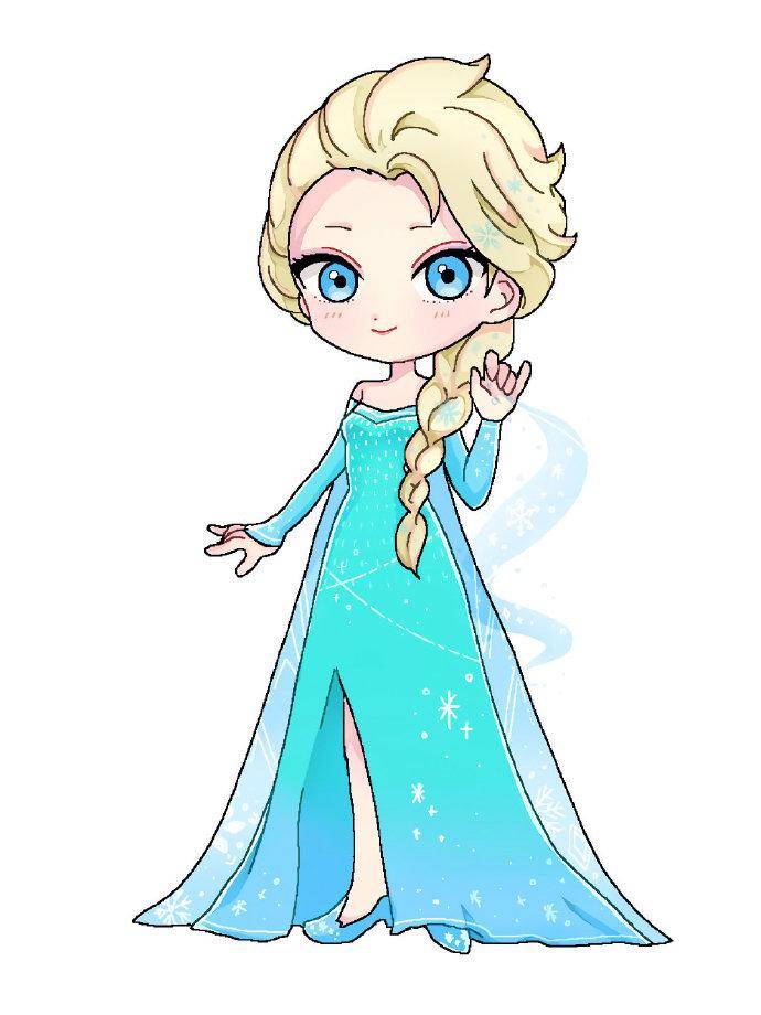 可爱版的迪士尼公主爱洛公主像是洋娃娃艾莎女王变成小仙女