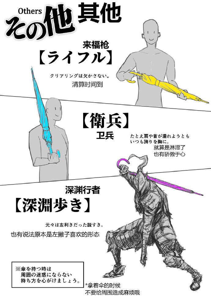 图片[4]-日本网友分享不同的拿伞姿势，果然人人都有一颗中二的心啊-魔性次元