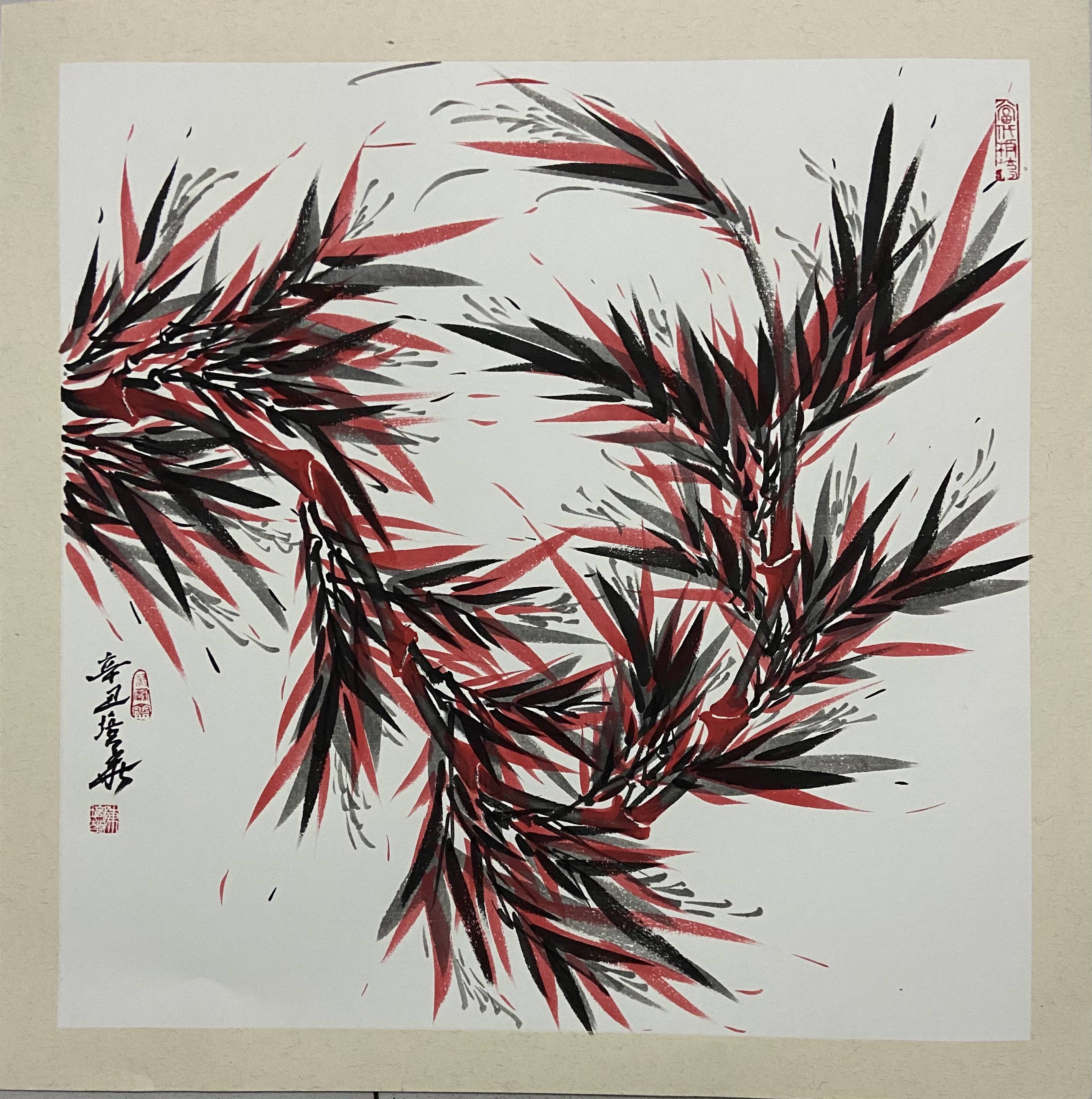 书画家陈培华开启了两色画竹中国画竹新局面