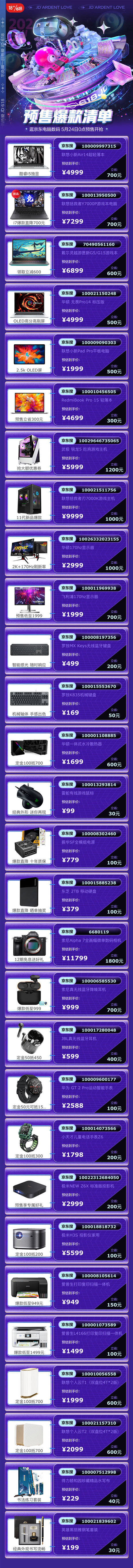 联想|京东618预售开启 数码好物不知道怎么选？这份爆款清单送给你