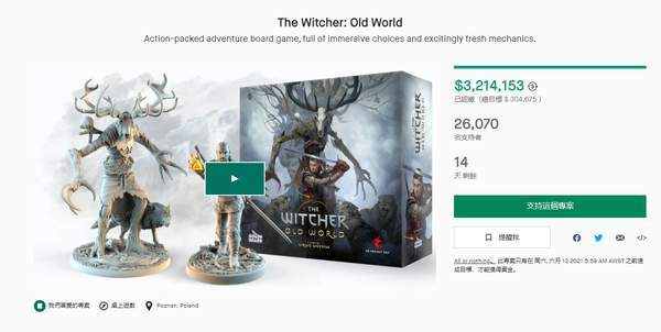 战斗|《巫师》桌游Kickstarter开启众筹 已筹集320万美元