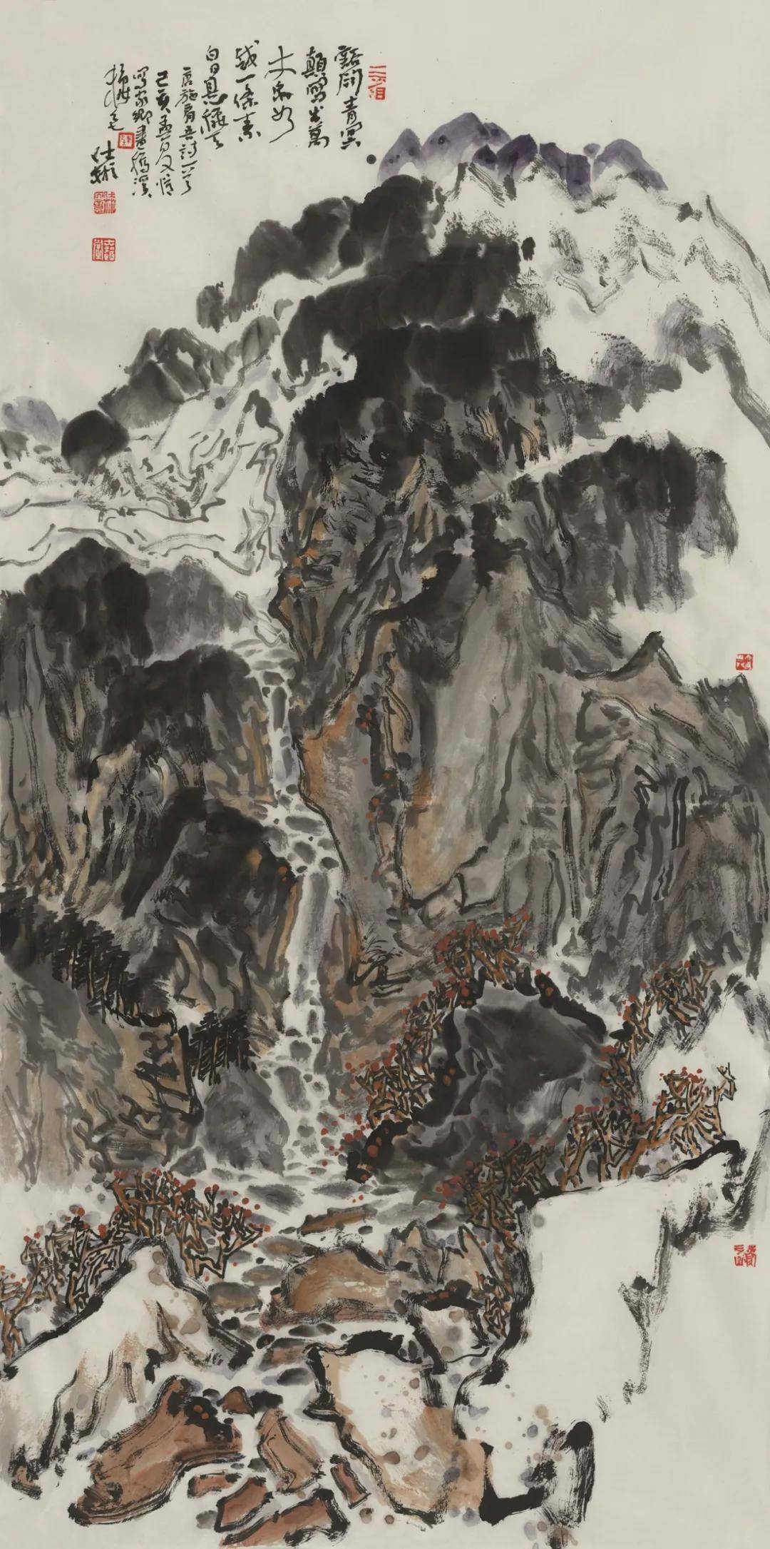陈仕彬国画山水作品白日悬秋天七
