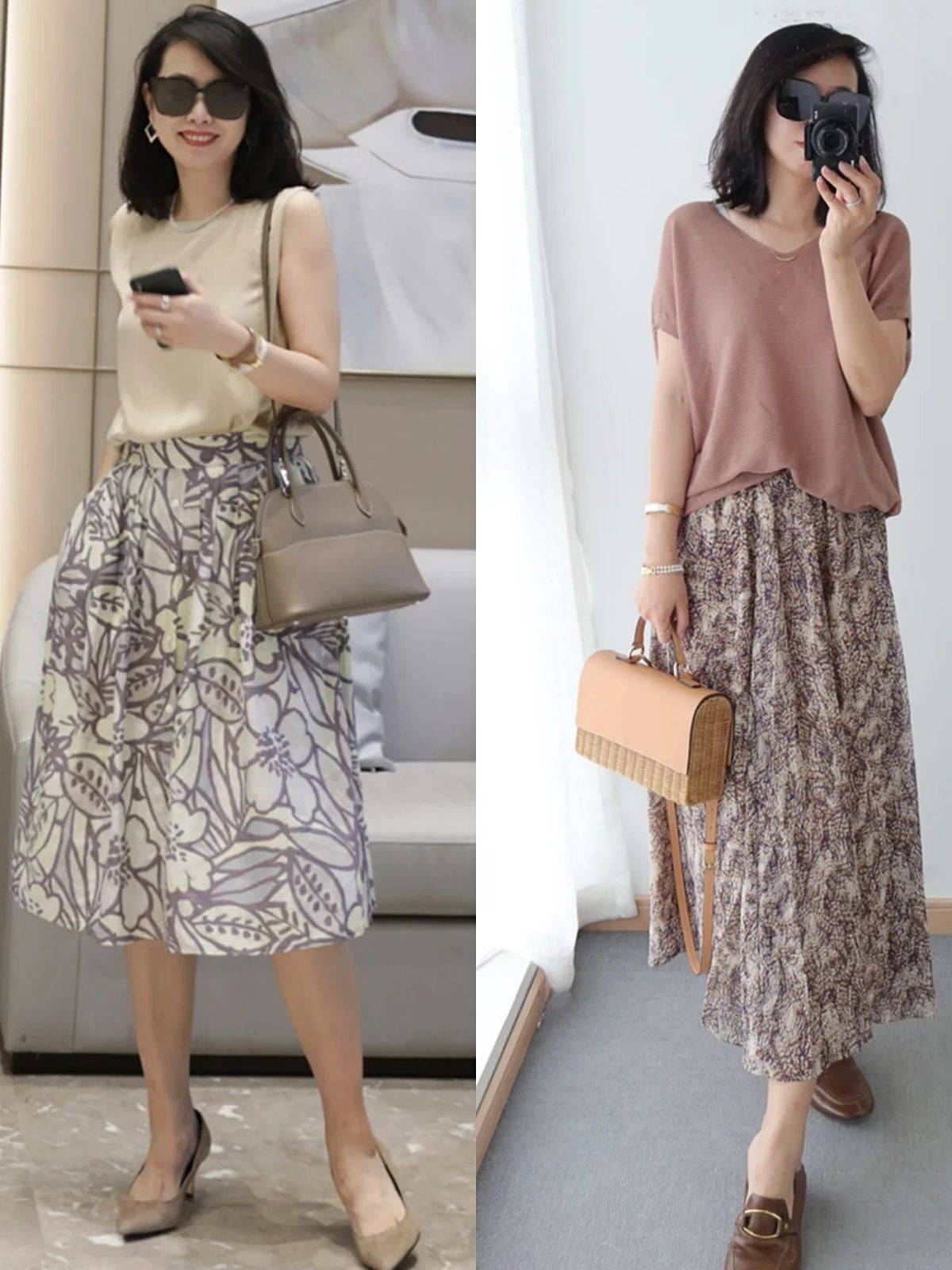 原创40岁微胖女人穿半裙时请记住4个原则一裙多穿超级显气质