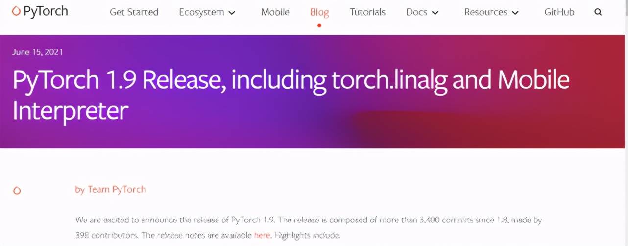 设备|PyTorch 1.9发布,支持新API,可在边缘设备中执行