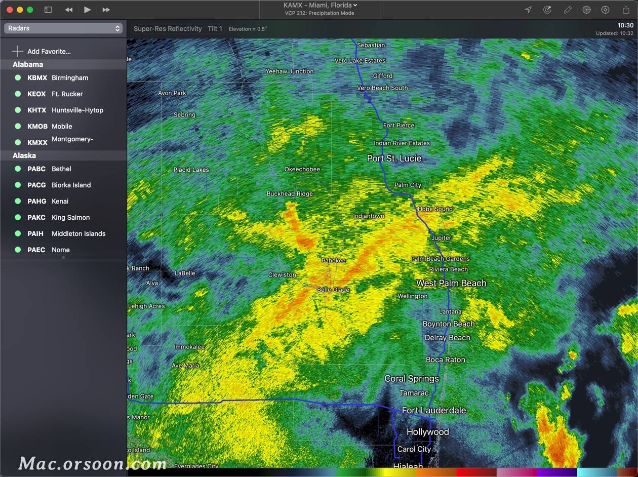 专业的天气雷达显示工具radarscopeformac