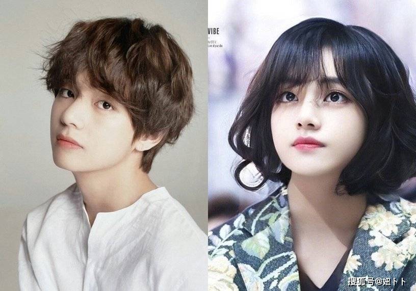 金泰亨blingbling的大眼睛,加上这个温婉的发型,能让我一下联想到漫画