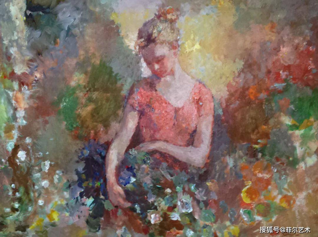中国油画家柔和的印象派女性人物油画作品太美了