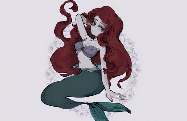 当黑暗画风结合迪士尼公主艾莎愁眉苦脸全员画风阴森