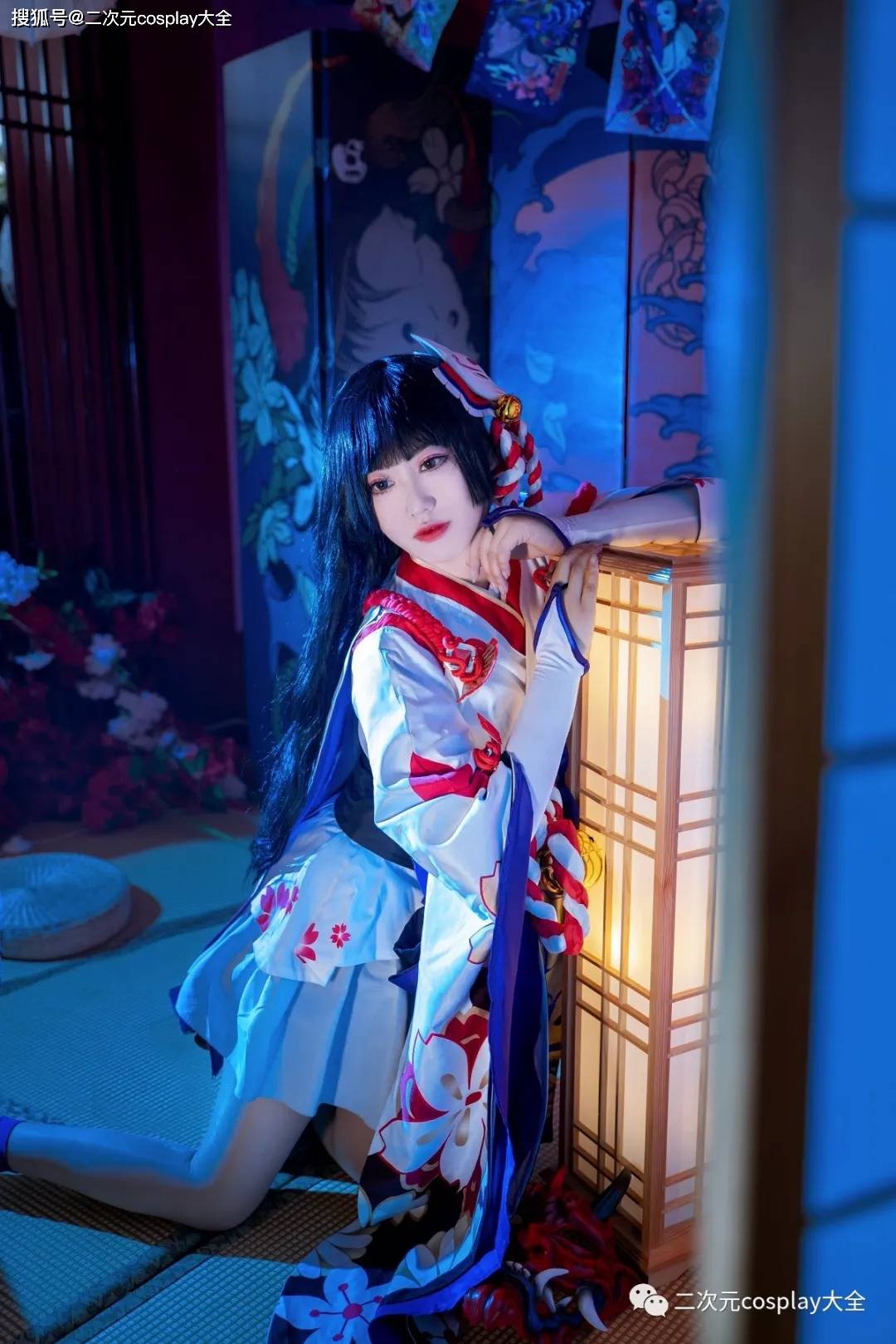 Yuwen|陰陽師雪女月見之櫻cos，場景與裝飾驚艷，舉止神態怡人！