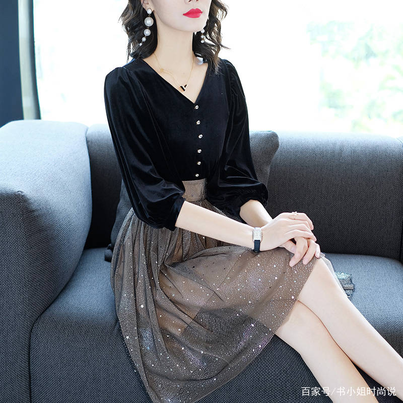 黑色|若你肩宽体胖,但又想穿连衣裙,不妨试试下面3种,显瘦又气质