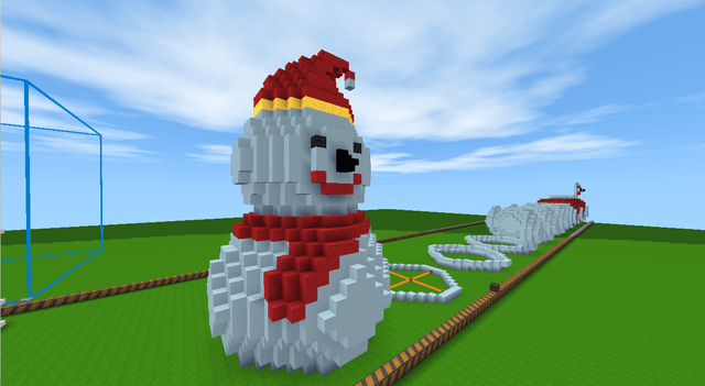 迷你世界的建造可不简单 雪人模型见过吗 地基