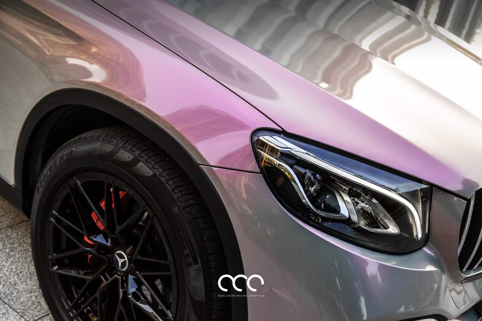 奔驰glc200贴膜mcwrap漫彩改色膜梦幻灰