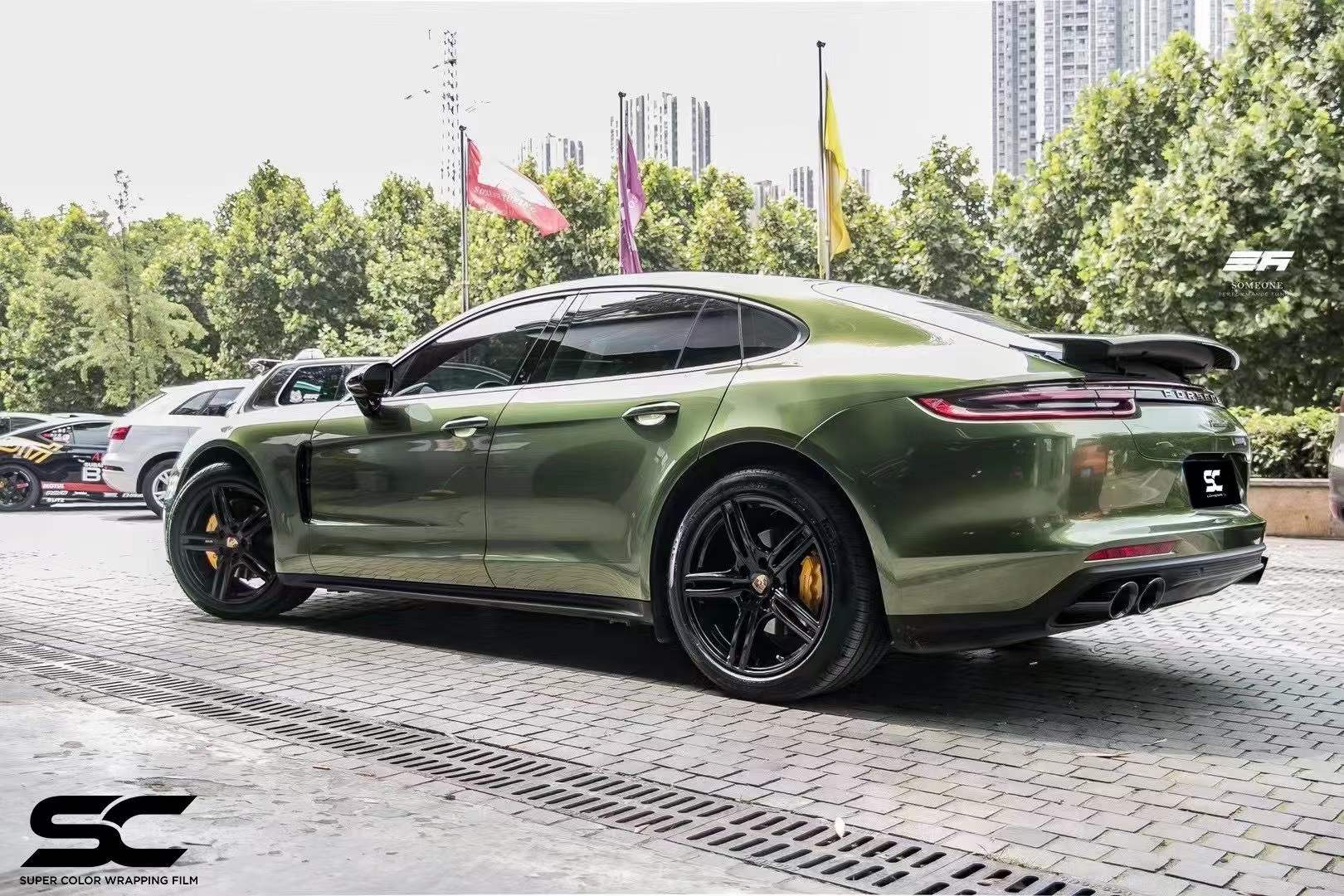 sc改色膜保时捷帕拉梅拉改色贴膜曼巴绿