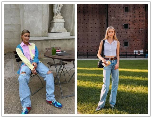 "|鲨鱼裤"退位让贤"!今年大火的牛仔阔腿裤太精致,打造最in穿搭