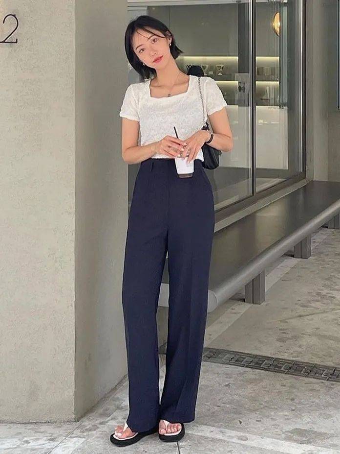 飒帅|T恤+高腰休闲裤=清凉又好看！
